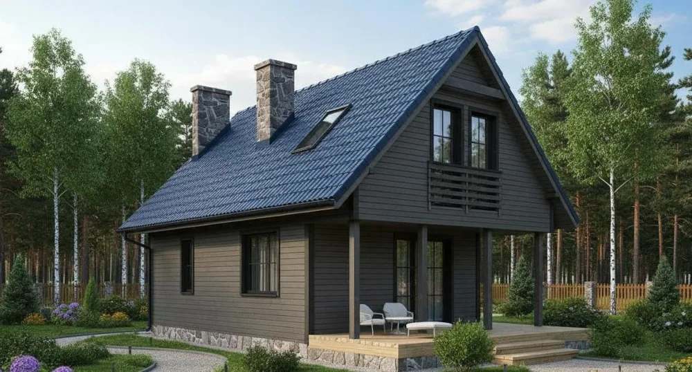 Проект Двухэтажный дом 14 на 10, 67 м2