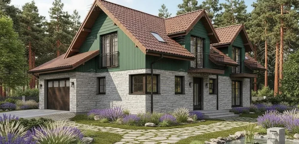 Проект Двухэтажный дом 13 на 9, 158 м2