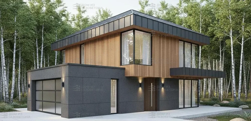 Проект Двухэтажный дом 15 на 15, 220 м2