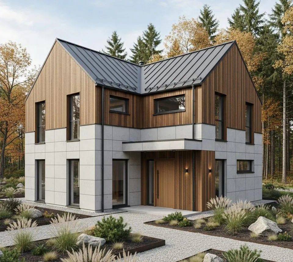 Проект Двухэтажный дом 11 на 11, 124 м2