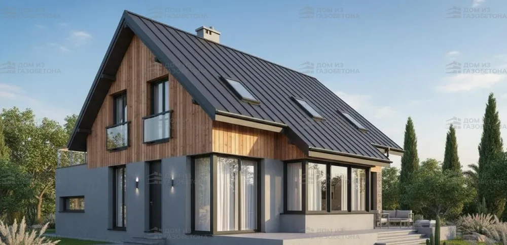 Проект Двухэтажный дом 14 на 14, 161 м2